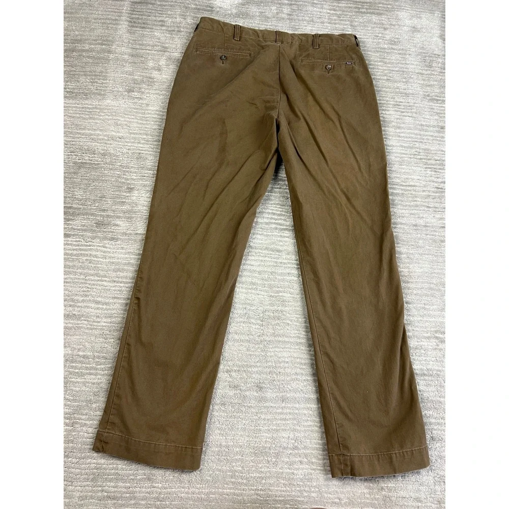 Polo Ralph Lauren Chinos Mens 36x30 Brown Classic Fit Cotton Stretch Trousers